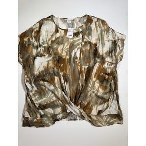 Weekend Suzanne Betro Woman's Casual Top Twist Front Tunic‎ Crew neck Side 1X